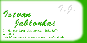 istvan jablonkai business card